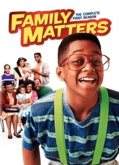 the movie poster for family matters with an image of a boy in suspenders and glasses