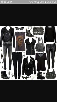 Perfect rocker mom winter capsule wardrobe love it Style Rock Chic, Goth Outfit, Rocker Chick, Rocker Style