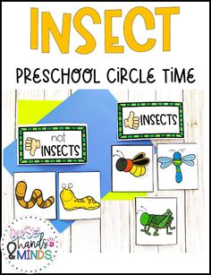 insect preschool circle time game with pictures and words