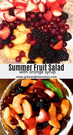 fruit salad with strawberries and blackberries in a bowl