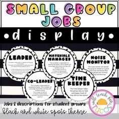 small group jobs display for students to help them learn how to use the word's