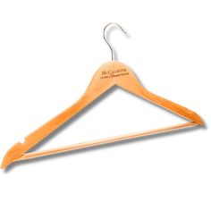 a wooden coat hanger on a white background