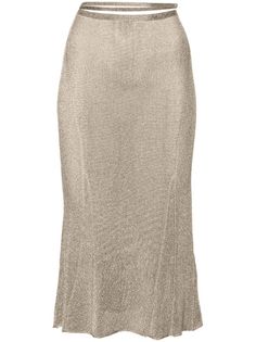 Jacquemus The Brilho Lurex Midi Skirt - Farfetch Timeless Elegance, Ribbed Knit, Midi Skirt, Fashion Branding, Cut Out, Dress Outfits, High Waisted, Couture, Skirt