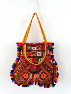 Ring Platter, Pom Pom Bag, Kutch Embroidery, Boho Tote Bag, Wedding Bags, Handmade Clutch, Potli Bags, Hand Work Embroidery, Embroidery Bags