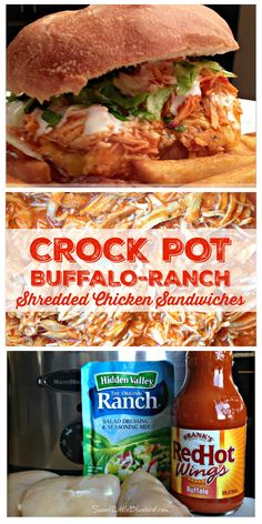 the crock pot buffalo ranch sandwich is ready to be eaten and put in an oven