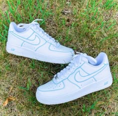 (eBay) Find many great new & used options and get the best deals for Nike Air Force 1 Custom "Baby Blue Outline" Sneakers Line Shoes Mens Womens Kids at the best online prices at eBay! Free shipping for many products! Nike Air Jordan Shoes Baby Blue, Nike Shoes Cheap Kids, Custom Shoes Nike Air Force Blue, Nike Shoesfor Kids, Custom Nike Airforce 1 Kids, Nike Air Force 1 High Og White Blue, Little Boy Nike Ahoes, Nike Air Force 1 Blu, Custom Nike Airforce 1 Baby