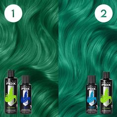 DIY HAIR COLOR, GREEN HAIR, DIY GREEN HAIR, GREEN HAIR INSPO Black And Green Hair, Hair Color Swatches, Fox Hair Color, Multicolor Hair, Emerald Hair, Green Hair Dye, Fox Hair, Arctic Fox Hair Color, Rave Hair