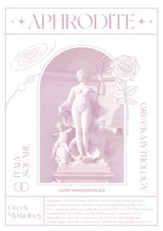 the front cover of an article about aphrodite, featuring a nude woman holding a rose