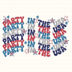 patriotic party in the usa with stars and confetti on white background, cutout