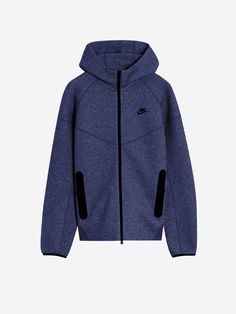 Hood  Zipper closure  Zippered side pockets  Nike logo on chest   Size & Fit: Fit regular Nike Sweatshirt, Nike Tech Fleece, Nike Tech, Tech Fleece, Fleece Sweatshirt, Nike Logo, Nike, Blue, Design