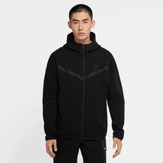 Nike Sportswear Tech Fleece Full Zip Black Hoodie Nike Nike Tech Fleece Hoodie, Nike Sportswear Tech Fleece, Tech Fleece Hoodie, Nike Max, Tracksuit Men, Mens Zip Hoodie, Nike Outlet, Nike Tech Fleece, Casual Sportswear