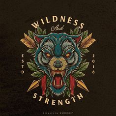 the wildness and strength logo on a black background