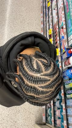 Cornrows Men Styles, Star Cornrows Braids, Men’s Braided Designs, Single Braids For Men, Full Head Braids, Popsmoke Braids, Men Cornrows Design, Braids Freestyle, Big Cornrows Hairstyles