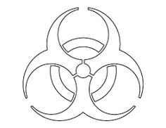 a black and white biohazard symbol on a white background, it appears to be an illustration