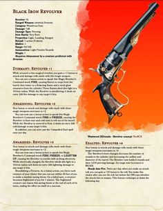 Dnd 5e Homebrew Gunslinger, Evolving Items Dnd, Dnd Dwarven Magic Items, Steampunk Dnd Homebrew, Gunslinger Dnd 5e, D&d Airship, Gunslinger Homebrew 5e, D&d 5e Magic Items, Dnd Gunslinger Artificer