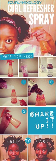 Diy Curl Refresher Sprays Natural Hair, Natural Hair Spray Bottle Recipes, Home Made Detangler Spray, Diy Hair Detangler Spray Kids, Natural Hair Care Memes, Hair Education, Natural Hair Diy, Hair Pics, Hair Therapy