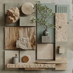 Home Staging Moodboard, Wall Mood Boards Aesthetic, Material Collage Interior Design, Tropical Material Board, Interior Design Information, Home Material Board, Interior Design Boards Layout, Biophilic Design Mood Board, Moodboard Aesthetic Interior Design