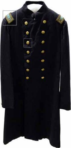 a black coat with gold buttons on it