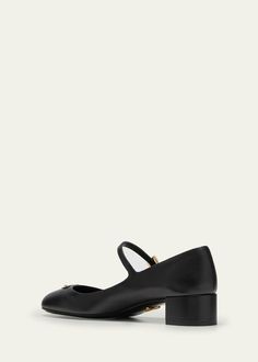 Prada Leather Mary Jane Ballerina Pumps