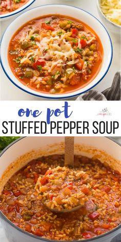 one pot stuffed pepper soup is an easy and delicious dinner