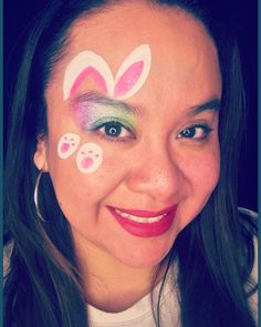 Easy Easter Face Painting, Easter Egg Makeup, Bunny Face Paint Easy, Easy Easter Face Paint, Easter Bunny Face Paint, Easter Face Painting Ideas, Easter Bunny Makeup, Spring Face Paint, Easter Face Painting