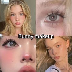 Bunny Pretty Type Of Beauty, Bunny Beauty Makeup, Makeup For Bunny Face Type, Bunny Face Type Makeup, Different Makeup Styles Names, Bunny Face Type, Bunny Nose Makeup, Cheers Makeup, Bunny Pretty Makeup