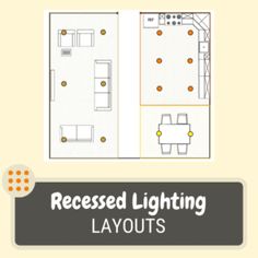 the floor plan for a living room and dining room with an attached lighting layouts