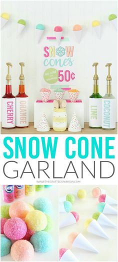 snow cone garland and decorations for a party