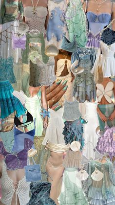 a collage of different types of dresses and bras