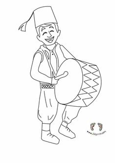 a cartoon character is holding a drum