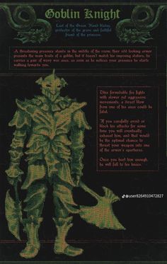 the back side of a book with an image of a demon in green and black