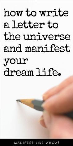 a person writing on a piece of paper with the words how to write a letter to the universe and maintain your dream life