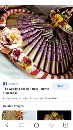 an image of a fan with flowers on it and the caption facebook page below