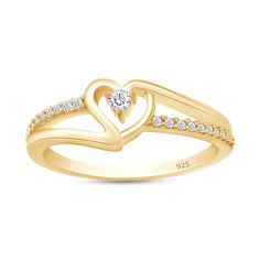 PRICES MAY VARY. Adds A Touch Of Nature-Inspired Beauty To Your Look Bypass Heart Promise Ring for Women In 14k Yellow Gold Over Sterling Silver. Makes a Standout Addition to Your Collection With 0.10 Carat (Cttw) Round Shape White Natural Diamond GEMSTONE : Round Shape White Natural Diamond Having Clarity : I2-I3, Diamond Color : I-J, Diamond setting Type : Prongs, Diamond Total Carat Weight : 0.10 Carat (Cttw) We do Custom sizing (Half size also) as per your needs. If The Ring Size is not ment Heart Engagement, Heart Promise Rings, Heart Shaped Rings, Luxury Rings, Rings For Girls, Size 10 Rings, Womens Engagement Rings, Ring Jewelry, Diamond Stone