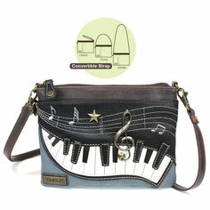 PIANO MUSIC Mini Crossbody Cell Phone Bag by CHALA    ~DESCRIPTION~ Front Pocket has a PIANO KEYS with zipper closure Character has detailed stitching with metal accents Charm zipper pull Top zipper closure Inside has 3 credit card slots Inside has zipper pocket Rear slide pocket Extra padding to protect your cell phone    ~FEATURES~ *8 x 6" x 1" *Faux Leather *Nice sturdy quality bag *inside patterned lining *designed in California *adjustable wide strap 7"-30" *contents not included   *color may vary from picture depending on cut and dye of fabric*   Check out our eBay store for more Chala Bags   Thank you for looking!!!   For more of what a woman loves, be sure to check out our other items in our eBay Store  The Bead 'n Bag Lady! Chala Handbag, Crossbody Phone Purse, Not Musik, Mini Crossbody Purse, Animal Bag, Cell Phone Bag, Cell Phone Purse, Phone Purse, Crossbody Wallet