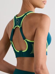 ADIDAS BY STELLA MCCARTNEY TruePace stretch-recycled sports bra | NET-A-PORTER Kickboxing Classes, The Row Bag, Denim Flats, Stella Mc, Floral Dresses Short, Fashion Queen, Sport Swimwear, Sports Skirts, Adidas By Stella Mccartney