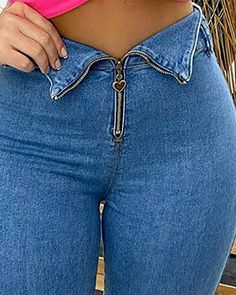 High Waist Design Jeans sold by Fashionwomens101 on Storenvy Tight Jeans Outfit Casual, Casual Denim Pants, Jeans Outfit Casual, Zipper Jeans, Jeans Material, Jeans Outfit, Tapered Pants, Jeans Size Chart, Womens Clothing Stores