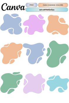 an image of different colored shapes in the shape of a dog's paws