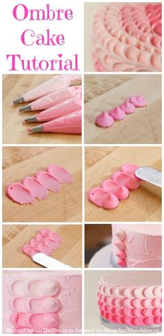 how to make ombre cake with pink icing