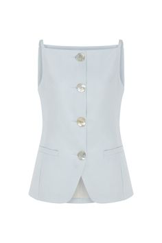 A Vest with Straps is versatile for a street look, business attire, office wear, leisure, everyday life, holidays, and vacations. It can complement a suit or jeans, offering a fashionable, modern layered appearance. The vest features front buttons, faux welt pockets, and slender straps. Dry clean Material: 53% Polyester, 44% Viscose, 3% Elastane Sleevless Officially licensed Imported Brand: Nocturne Model Product Size: S Model Size: Height 5'10 / Bust 29.5 in / Waist 23 in / Hips 34 in True the Vest With Buttons, Euro Fashion, Outfit Work, Spring Suit, Street Look, Sleeveless Tops, Work Wardrobe, Casual Work, Spring Style