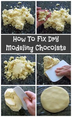 how to fix diy modeling chocolate with pictures showing the process and instructions for it