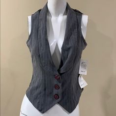 Brand New With Tag , Super Cute Vest Gray With White Stripes, Lace Back . Size Xs Digital Closet, Joan Jett, Older Fashion, Cargo Pants Women, Lace Back, White Stripe, Fashion Inspo Outfits, Womens Sizes, Brand New