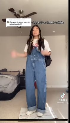 90s Overalls Outfit, Black Overalls Outfit, Cute Overall Outfits, September Outfits, Color Combos Outfit, Overalls Outfit, Alt Outfits, Korean Casual Outfits