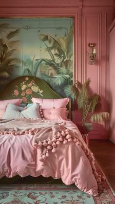 #pink #green #combo #color #luxurydotcom Pink Accent Bedroom, Pink And Green Bedroom, Pink Green Bedrooms, Bedroom Design Tips, Interior Bedroom Design, 2024 Bedroom, Pink Bedroom Design, Pink Bedroom Ideas, Bedroom Design Trends