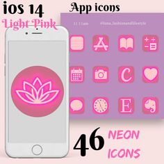 the pink icon pack includes icons, and text for all kinds of app design projects