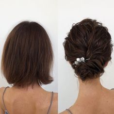 Easy Updo for Very Short Hair Chin Length Hair, Hairdos For Short Hair, Hair Bangs