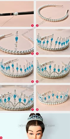 instructions to make a princess tiara with pearls and swarongs on it