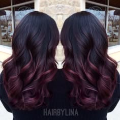 Burgundy ombre on Instagram @ mirror_mirror_onthewall Attractive Hairstyles, Thanksgiving Hairstyles, Halloween Hairstyles, Red Highlights, Burgundy Hair, Girls Halloween, Trendy Hair Color, Hair Color Highlights