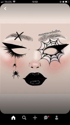 Halloween Smokey Eye Makeup, Halloween Work Makeup Ideas, Halloween Makeup No Costume, Halloween Makeup Looks Drawing, Simple Halloween Makeup Ideas Eyes, Scary Eyeliner, Graphic Eyeliner Halloween, Halloween Makeup Looks Spider, Skull Eyeliner