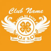 the logo for club name with four - leaf clovers on it's side